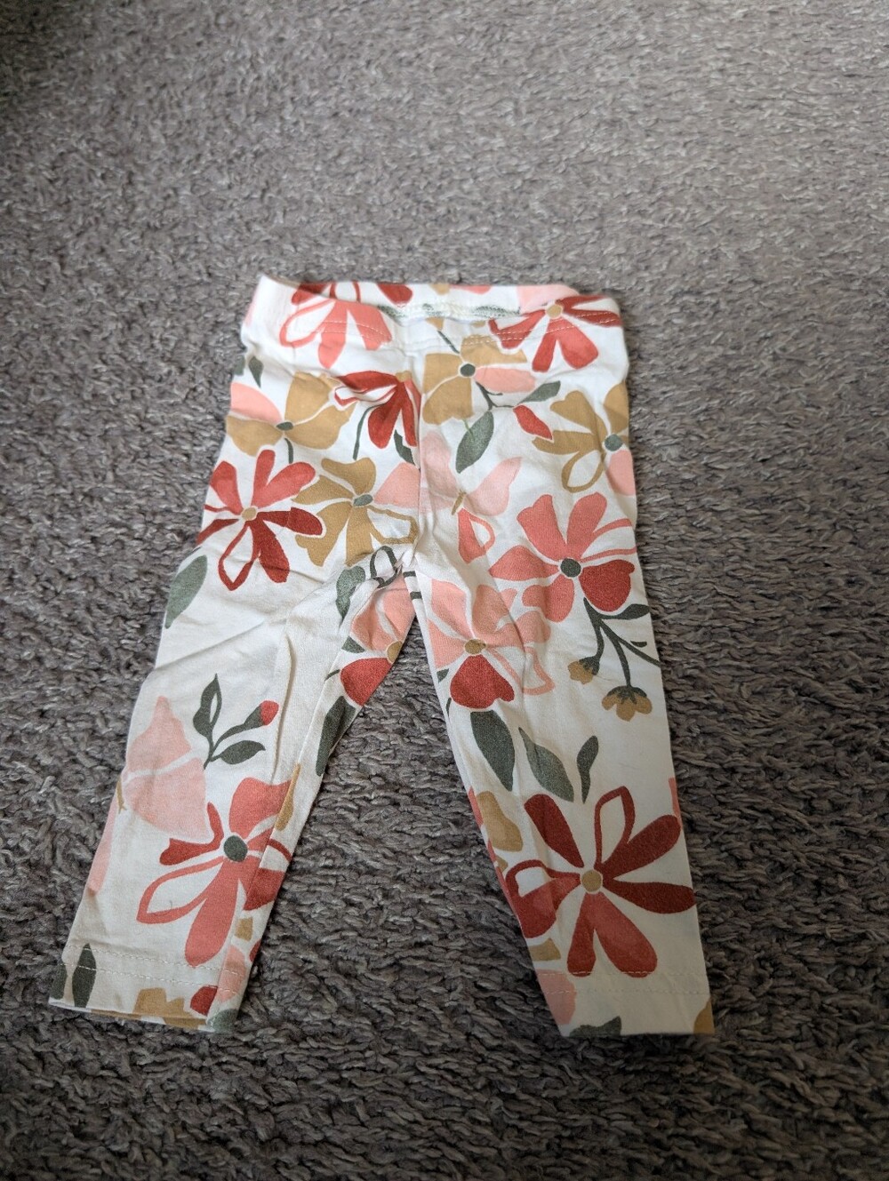 Carter's Floral Girls' Leggings - Pink, Rust & Olive